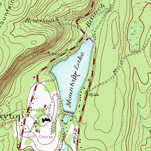 Topographic Map of Mountain Lake, PA