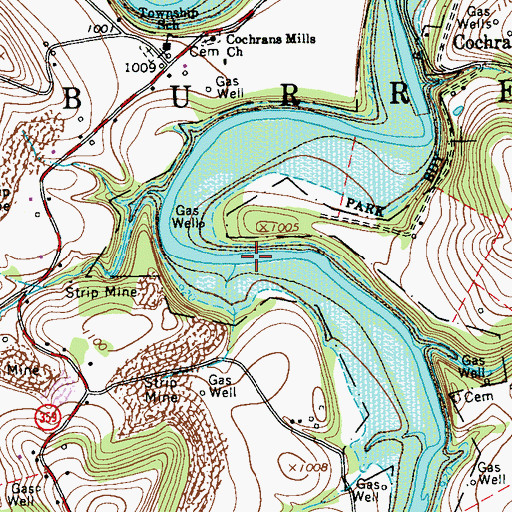 Topographic Map of Crooked Creek Lake, PA