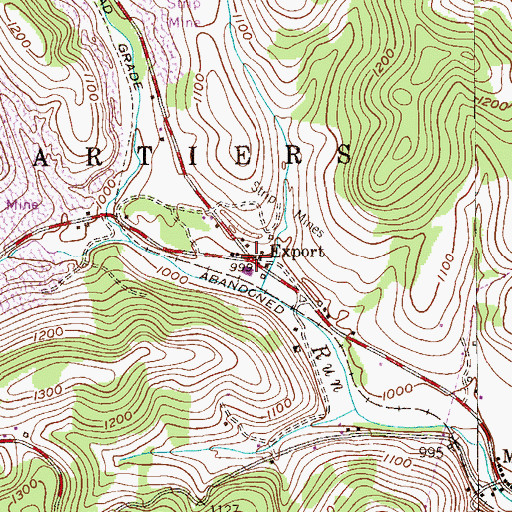 Topographic Map of Export, PA