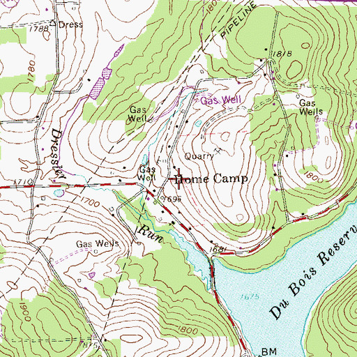 Topographic Map of Home Camp, PA