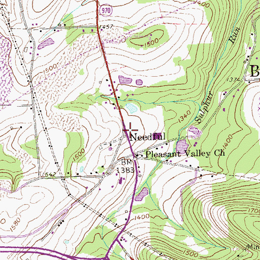 Topographic Map of Needful, PA