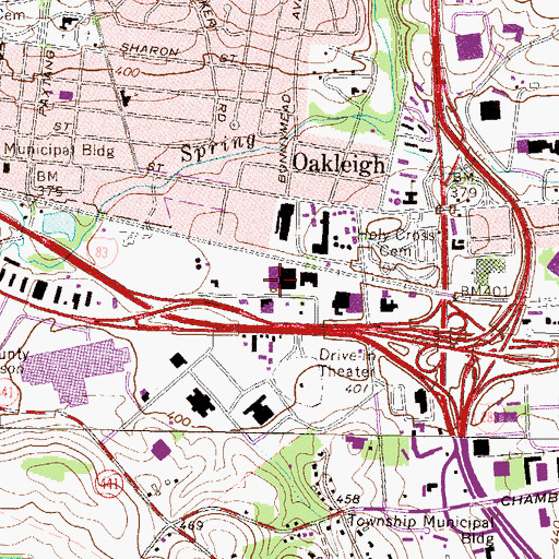Topographic Map of Scottsdale Plaza, PA