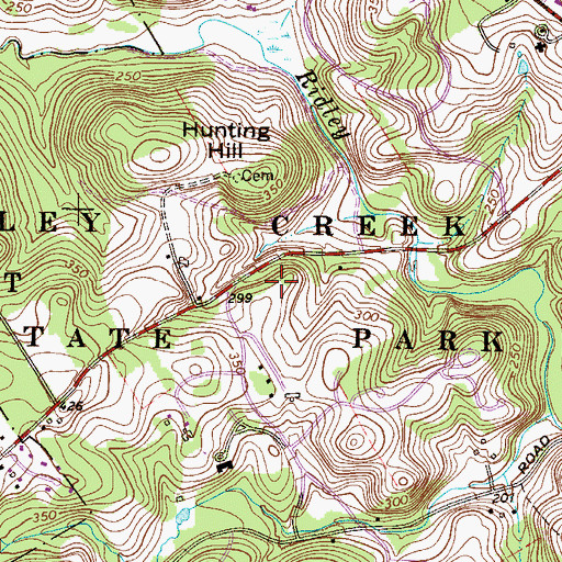 Topographic Map of Ridley Creek State Park, PA