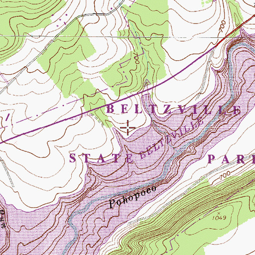 Topographic Map of Beltzville State Park, PA