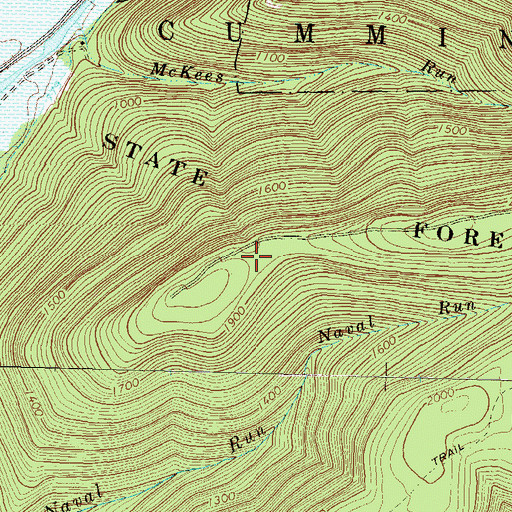 Topographic Map of Little Pine State Park, PA