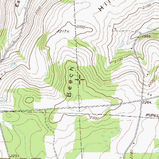 Topographic Map of Beech Hill, PA