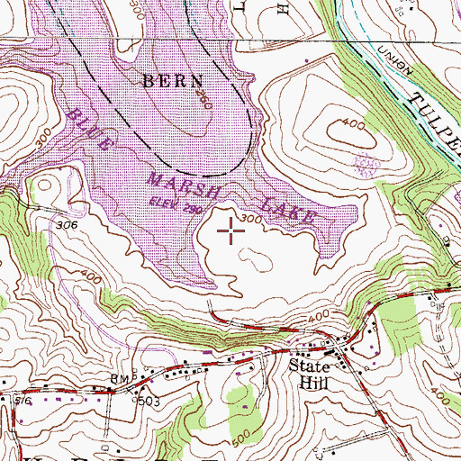 Topographic Map of Blue Marsh (historical), PA