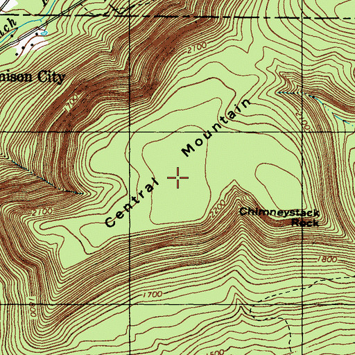 Topographic Map of Central Mountain, PA