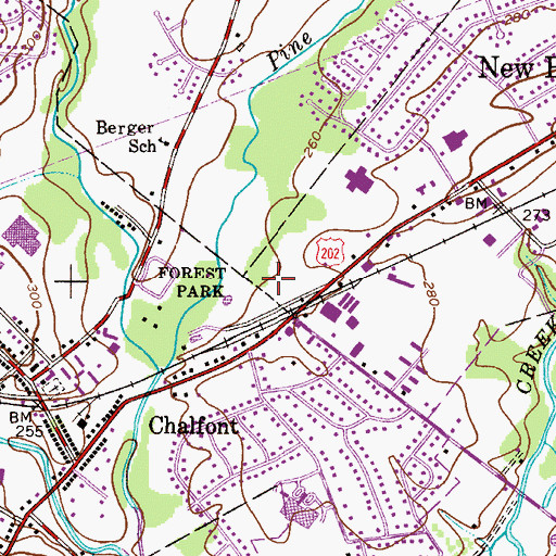 Topographic Map of Forest Park, PA