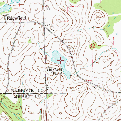 Topographic Map of Hartzog Pond, AL