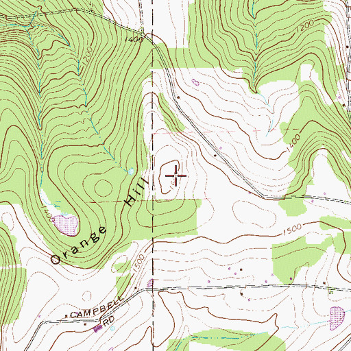 Topographic Map of Orange Hill, PA