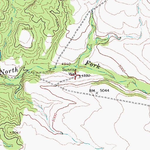 Topographic Map of Sunrise Well, AZ