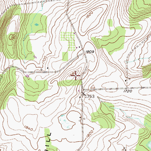 Topographic Map of Thompson Hill, PA