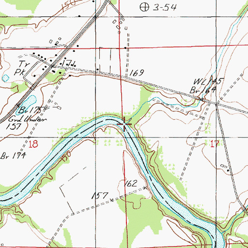 Topographic Map of Harwell Mill Creek, AL
