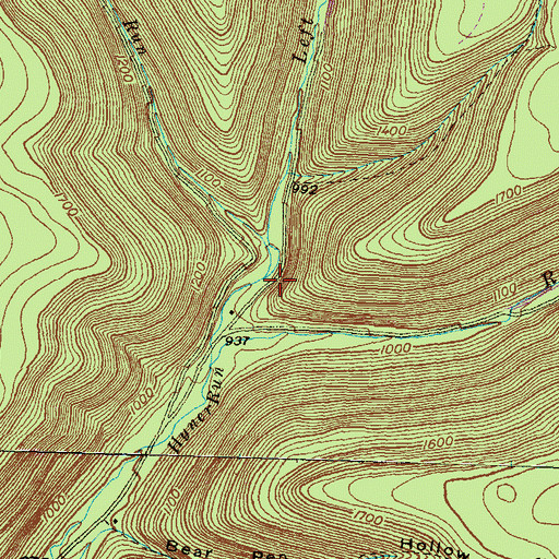 Topographic Map of Abes Run, PA