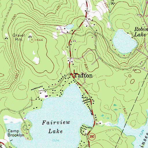 Topographic Map of Tafton, PA