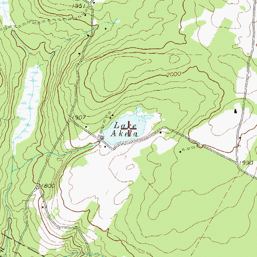 Topographic Map of Lake Akela, PA