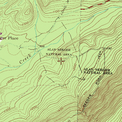 Topographic Map of Alan Seeger Natural Area, PA