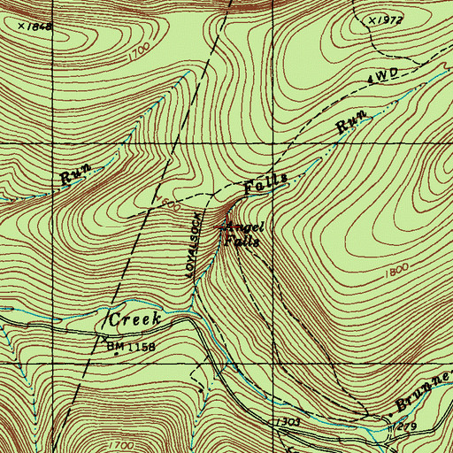 Topographic Map of Angel Falls, PA