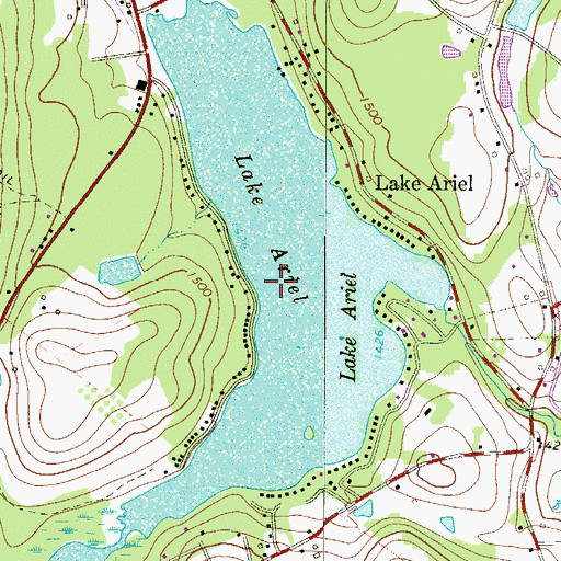 Topographic Map of Lake Ariel, PA