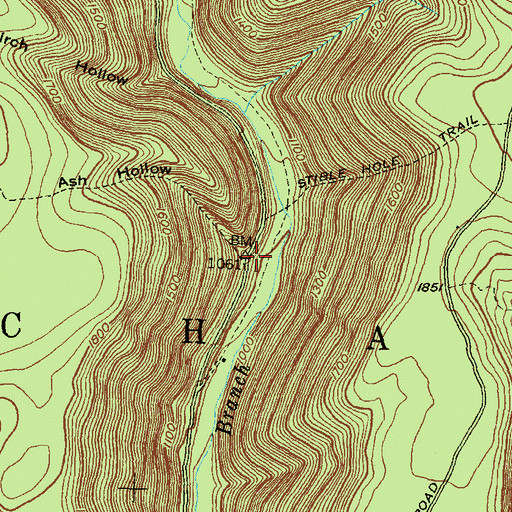 Topographic Map of Ash Hollow, PA