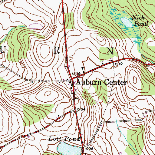 Topographic Map of Auburn Center, PA