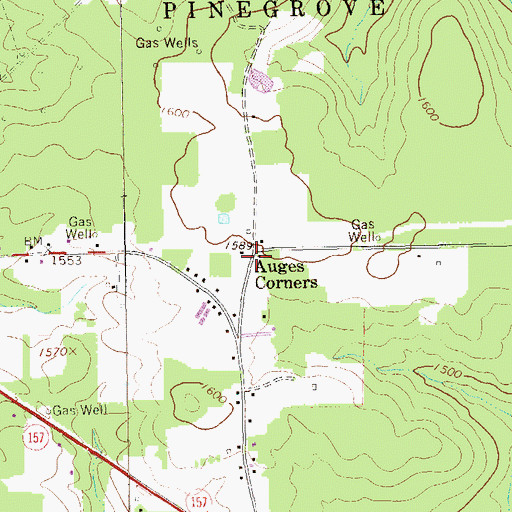 Topographic Map of Auges Corners, PA
