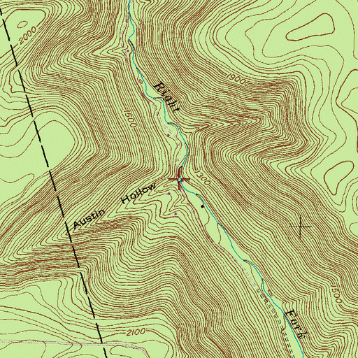 Topographic Map of Austin Hollow, PA
