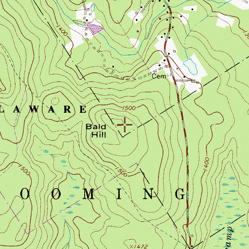 Topographic Map of Bald Hill, PA