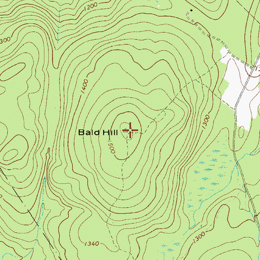 Topographic Map of Bald Hill, PA