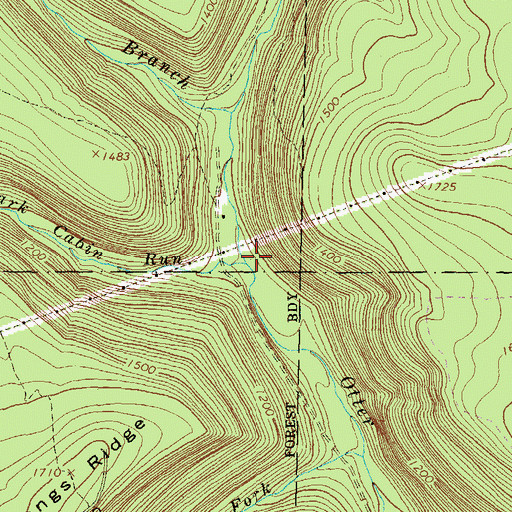Topographic Map of Bark Cabin Run, PA