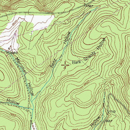 Topographic Map of Bark Shanty Hollow, PA