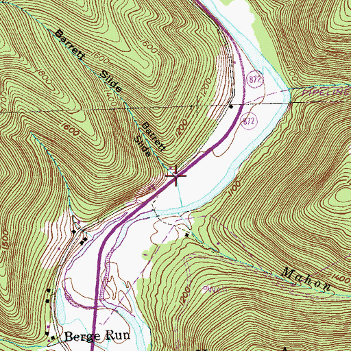 Topographic Map of Barrett Slide, PA