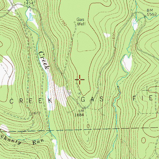 Topographic Map of Bear Creek Gas Field, PA