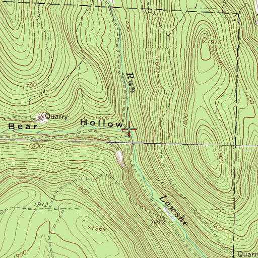 Topographic Map of Bear Hollow, PA