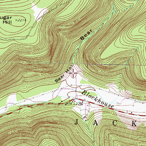 Topographic Map of Bear Hollow, PA