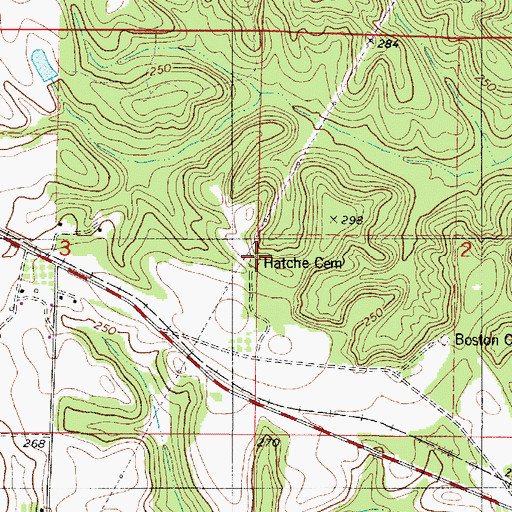 Topographic Map of Hatche Cemetery, AL