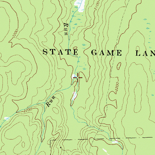 Topographic Map of Bear Swamp Run, PA