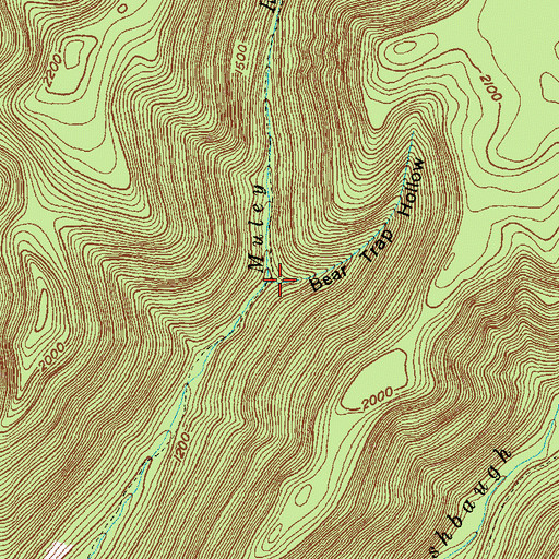 Topographic Map of Bear Trap Hollow, PA