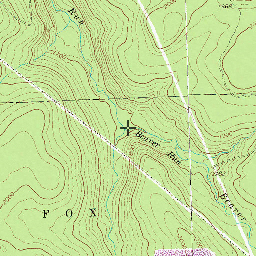 Topographic Map of Beaver Run, PA