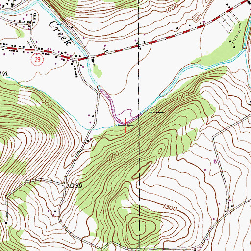 Topographic Map of Beaver Run, PA