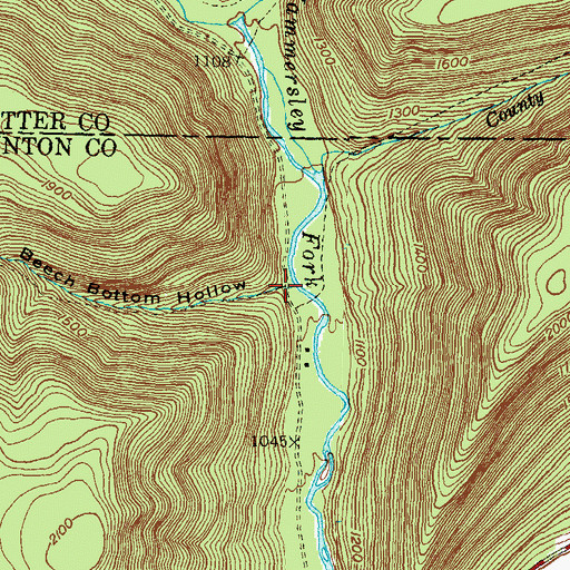 Topographic Map of Beech Bottom Hollow, PA