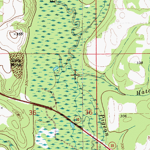 Topographic Map of Hatchee Branch, AL
