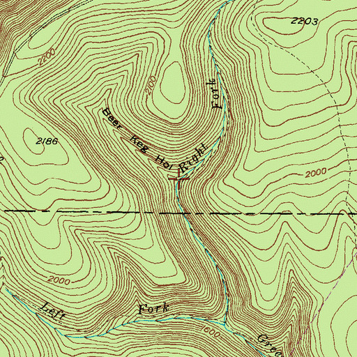 Topographic Map of Beer Keg Hollow, PA