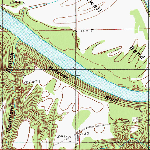 Topographic Map of Hatcher Bluff, AL