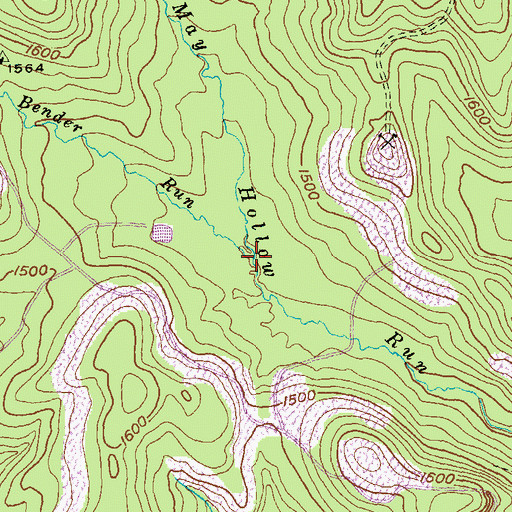 Topographic Map of Bender Run, PA