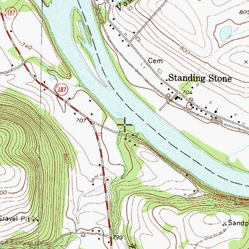 Topographic Map of Bennetts Creek, PA
