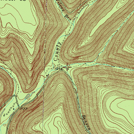 Topographic Map of Benson Run, PA
