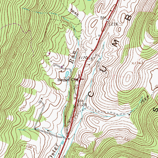 Topographic Map of Bethel Church, PA