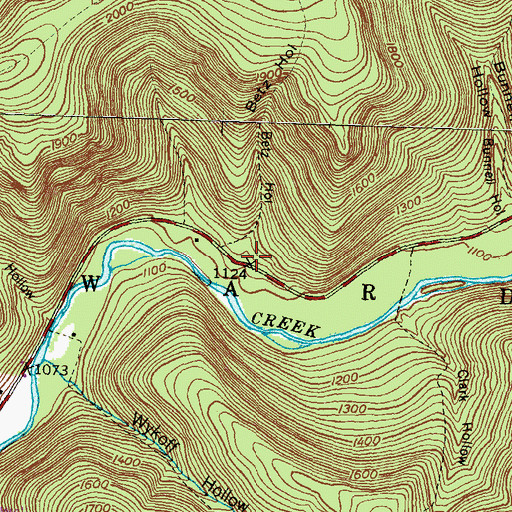 Topographic Map of Betz Hollow, PA